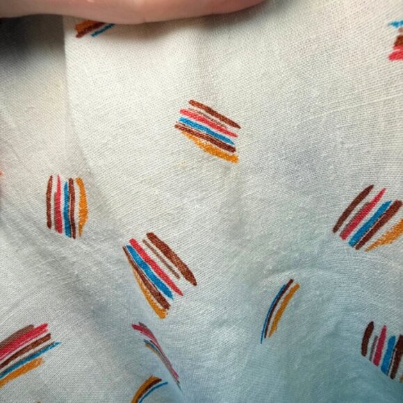 LUSH Linen Blend Abstract Print White Shorts Size M - Picture 12 of 13